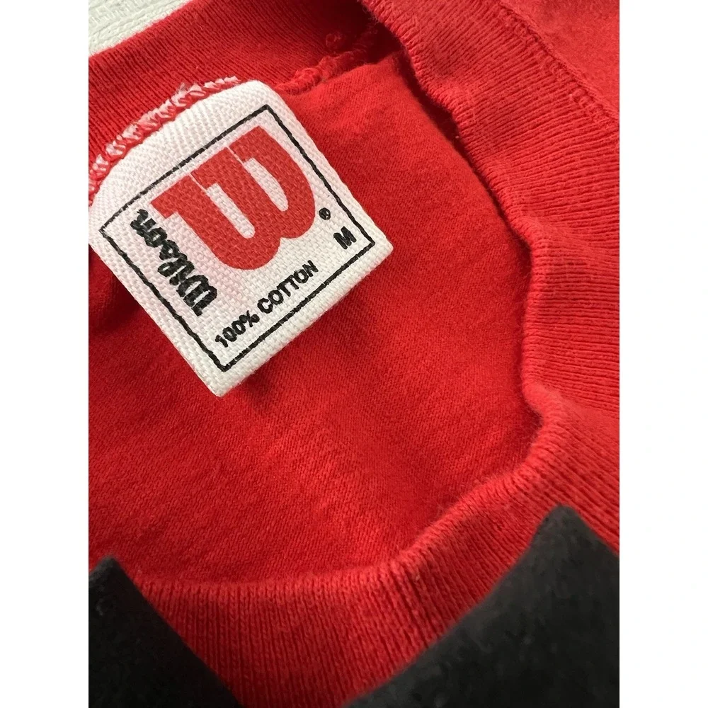 Vintage 90's LOT OF 2 Wilson Athletic Spellout T-Shirts USA Men Medium Black Red